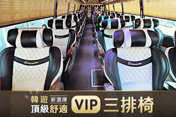 全程安排豪華三排椅(遊覽車)