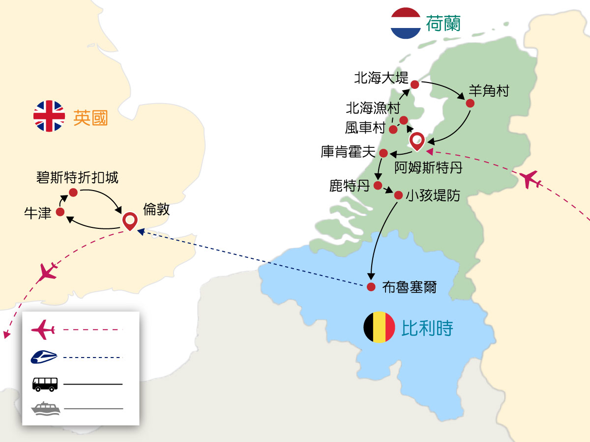 花現荷比英 鬱金香羊角村 倫敦住五星 大英博物館 經典三遊船九日 含稅 Colatour 可樂旅遊