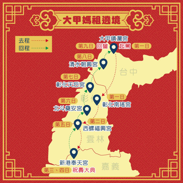 大甲媽祖遶境時程