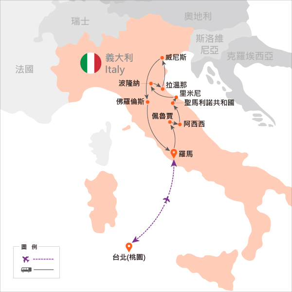 地圖僅提供路線示意參考，並未依照比例繪製，請見諒。-
