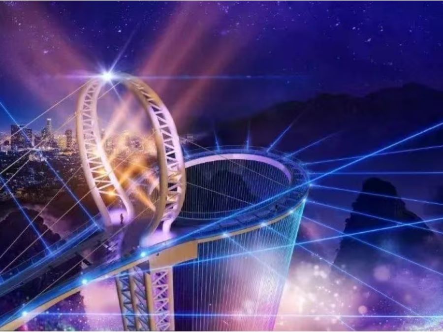 夜遊新地標-黃騰峽玻璃懸廊