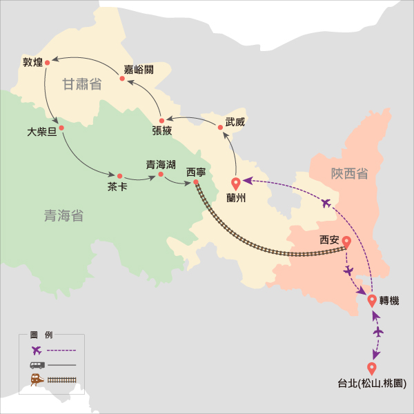 地圖僅提供路線示意參考，並未依照比例繪製，請見諒。-
