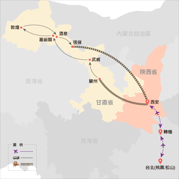 地圖僅提供路線示意參考，並未依照比例繪製，請見諒。-