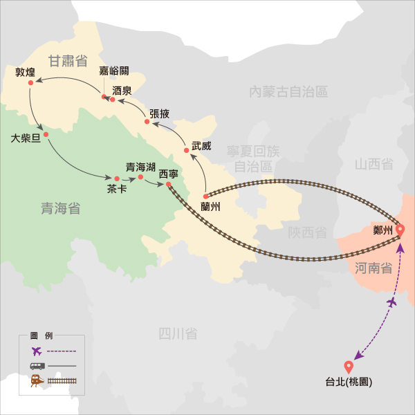 地圖僅提供路線示意參考，並未依照比例繪製，請見諒。-
