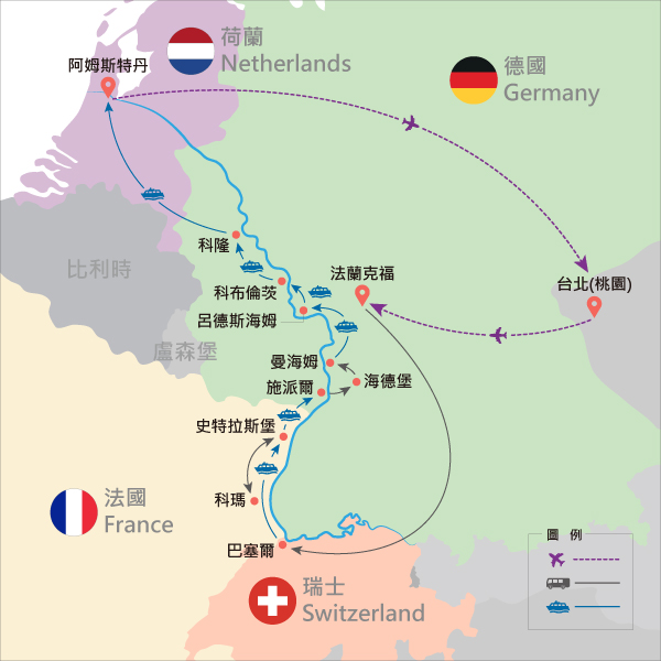 地圖僅提供路線示意參考，並未依照比例繪製，請見諒。-