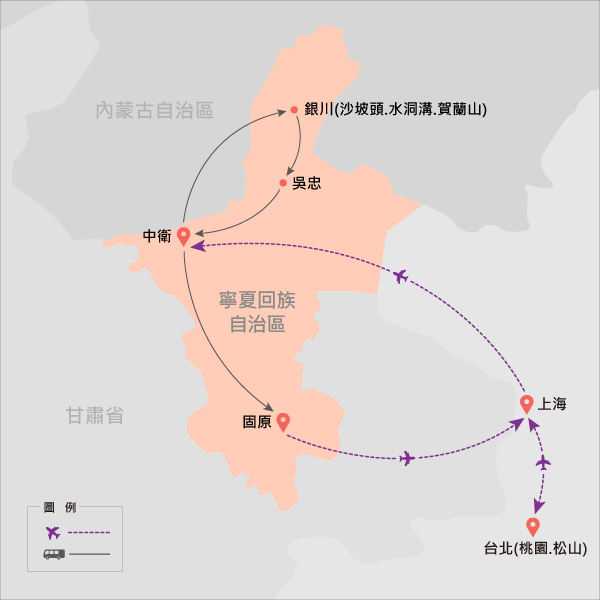 地圖僅提供路線示意參考，並未依照比例繪製，請見諒。-