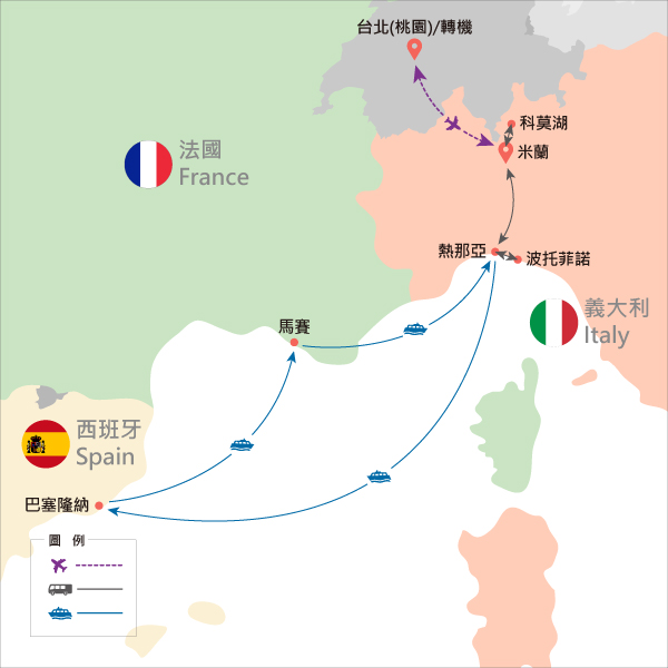 地圖僅提供路線示意參考，並未依照比例繪製，請見諒。-